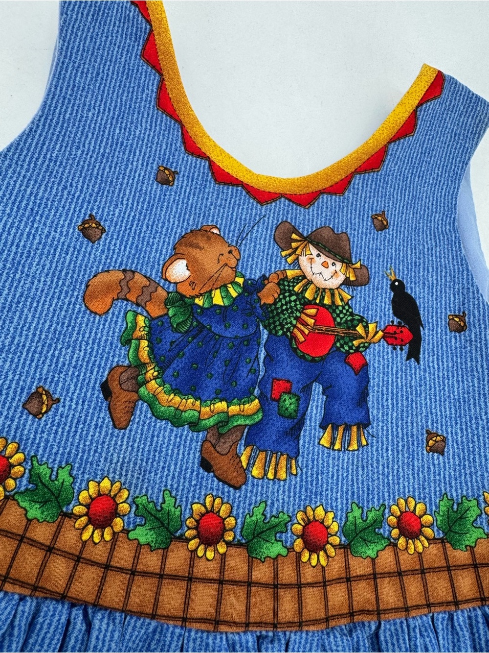 Vintage 70s Cottagecore Farmhouse Americana Thanksgiving Western Girls Dress 3T - Picture 2 of 11